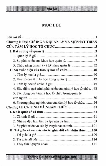 Trang bìa chính thức sách Tâm lý học tổ chức