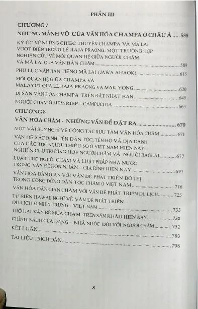 Mục lục chi tiết trang 3 sách Một số vấn đề văn hóa Champa