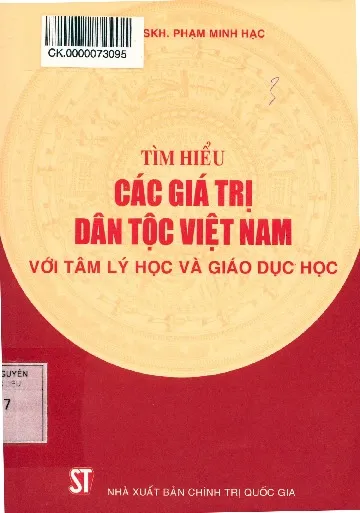 Ảnh bìa của Sách Tìm hiểu các giá trị dân tộc Việt Nam với tâm lý học và giáo dục học