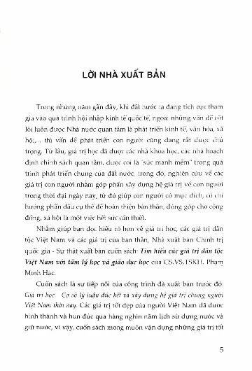 Mục lục chi tiết trang 3 sách Tìm hiểu các giá trị dân tộc Việt Nam với tâm lý học và giáo dục học