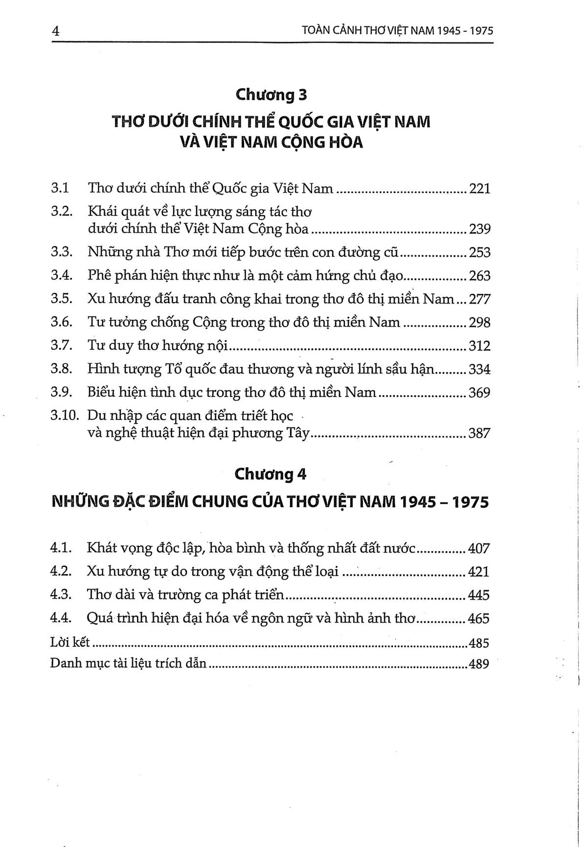 Mục lục chi tiết trang 1 sách Toàn cảnh thơ Việt Nam từ 1945 đến 1975