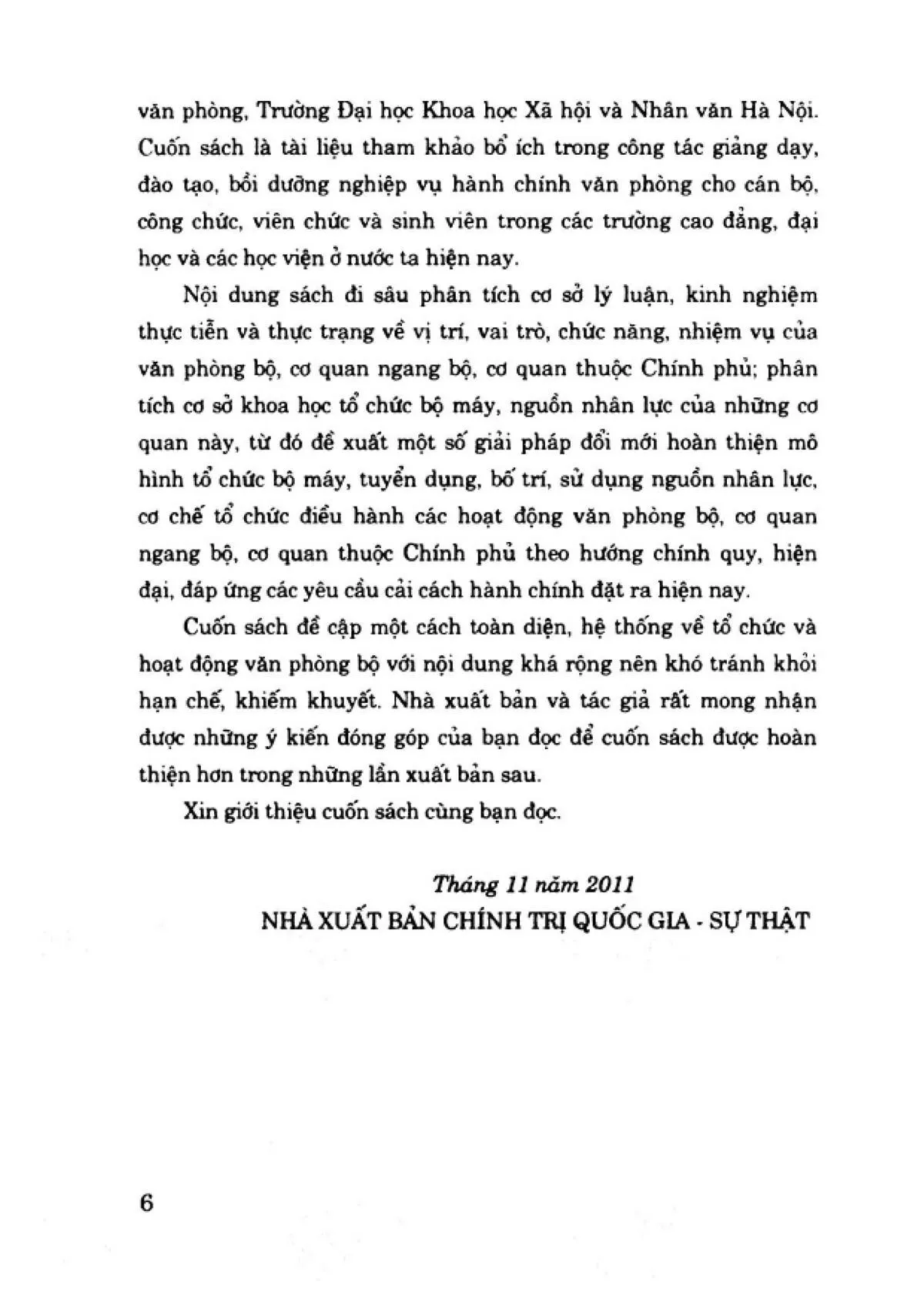 Mục lục chi tiết trang 3 sách Tổ chức và hoạt động của văn phòng Bộ, cơ quan ngang Bộ cơ quan thuộc Chính phủ