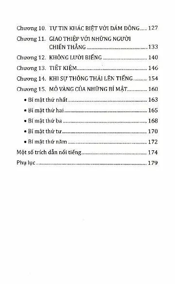 Mục lục chi tiết trang 1 sách Tuổi trẻ với tư duy triệu phú