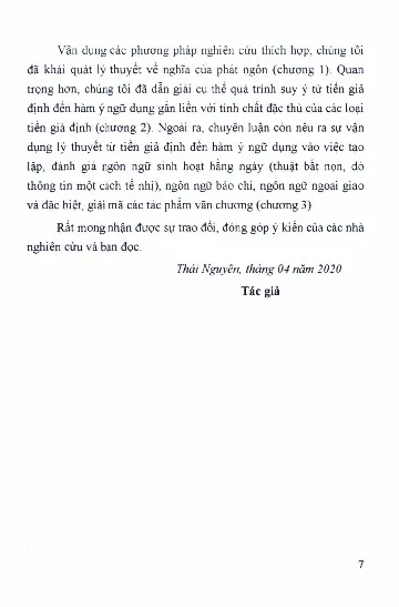 Mục lục chi tiết trang 3 sách Từ tiền giả định đến hàm ý ngữ dụng
