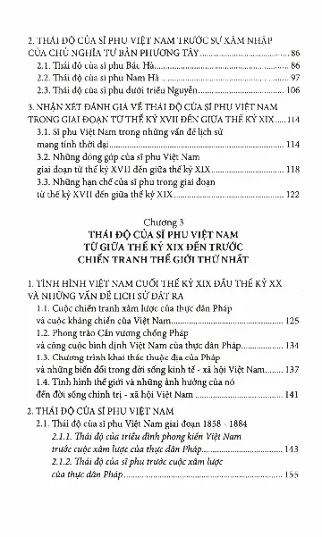 Mục lục chi tiết trang 1 sách Thái độ của sĩ phu Việt Nam thời tiếp xúc đông tây từ thế kỷ XVII đến thế kỷ XX