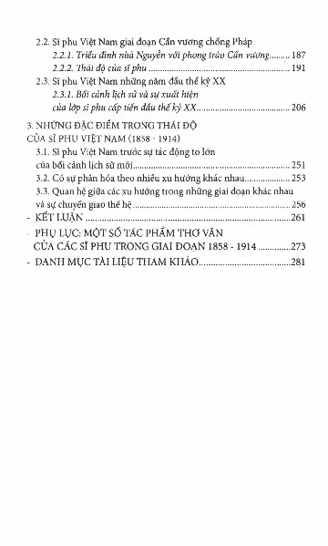Mục lục chi tiết trang 2 sách Thái độ của sĩ phu Việt Nam thời tiếp xúc đông tây từ thế kỷ XVII đến thế kỷ XX
