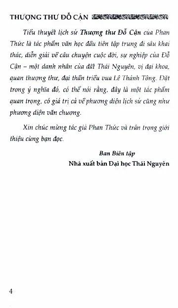 Mục lục chi tiết trang 2 sách Thượng thư Đỗ Cận, tiểu thuyết lịch sử