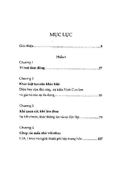 Mục lục chi tiết trang 1 sách Trí tuệ đám đông
