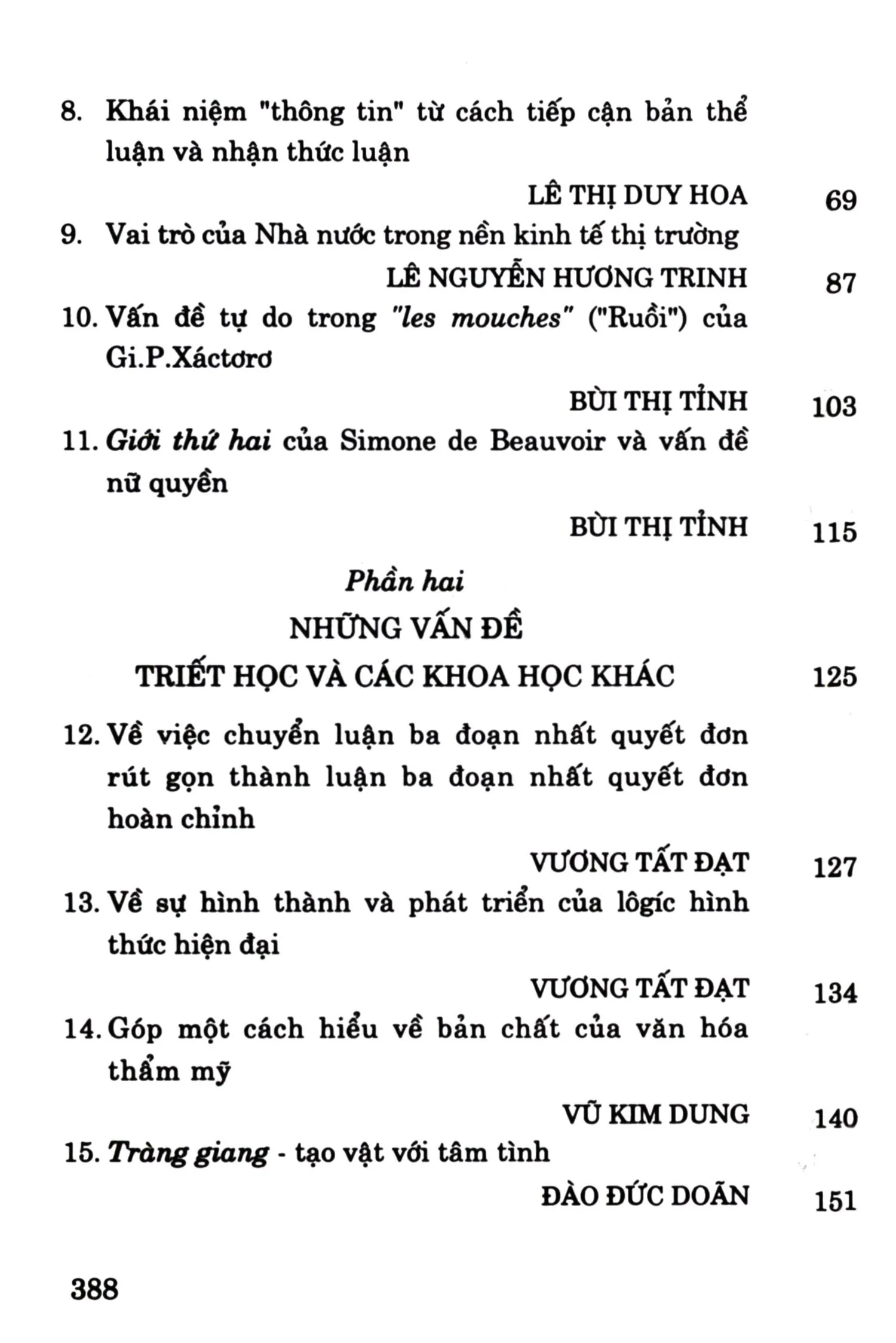 Mục lục chi tiết trang 1 sách Triết học những vấn đề nghiên cứu và giảng dạy