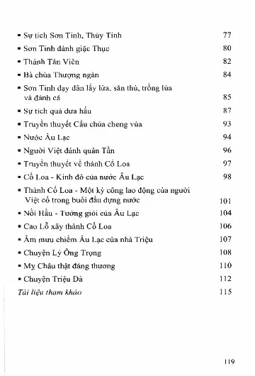 Mục lục chi tiết trang 2 sách Truyện đọc lịch sử Việt Nam tập 1