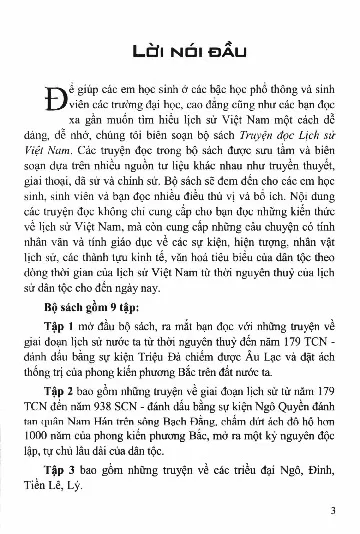 Mục lục chi tiết trang 3 sách Truyện đọc lịch sử Việt Nam tập 1