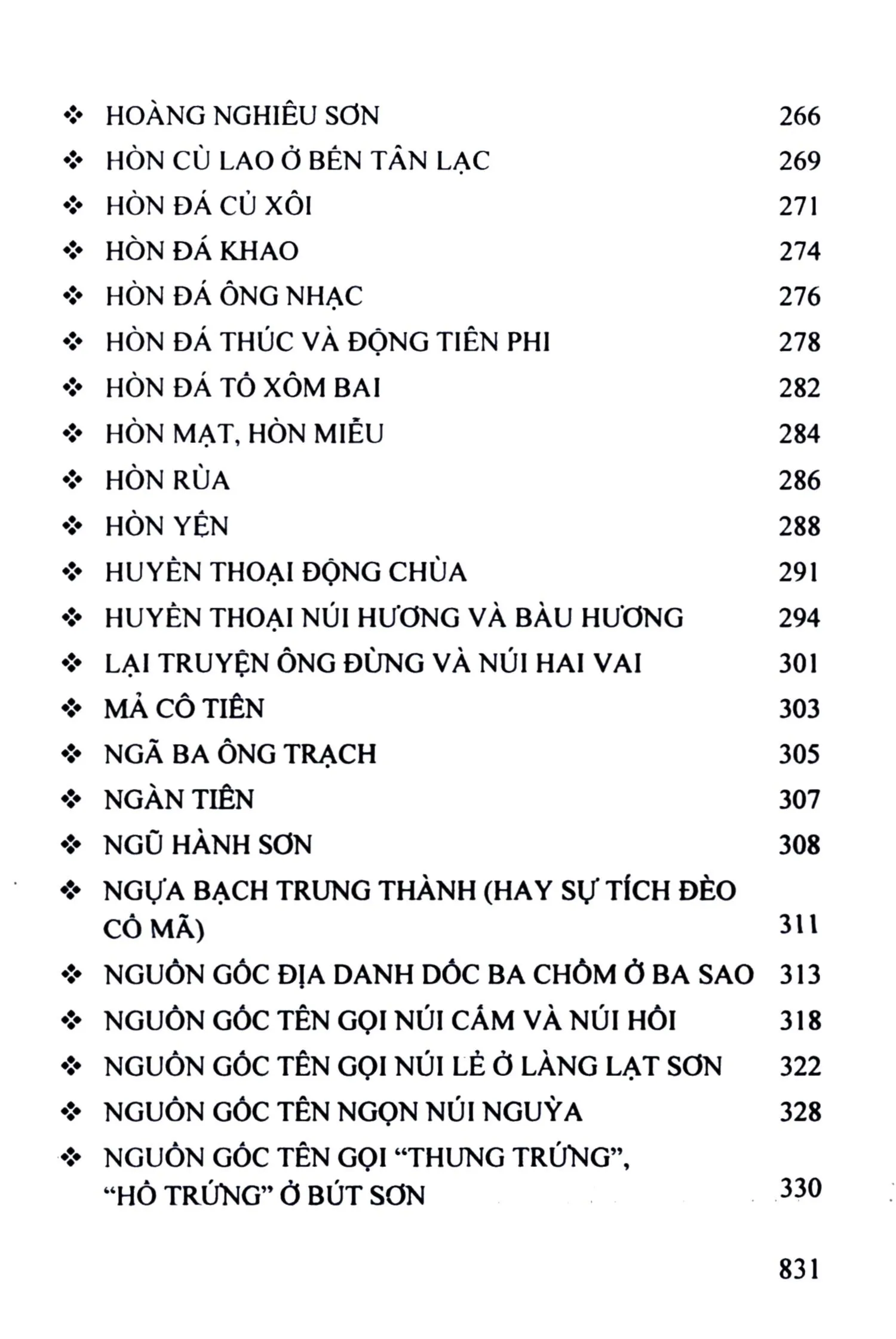 Mục lục chi tiết trang 2 sách Truyện kể địa danh Việt Nam