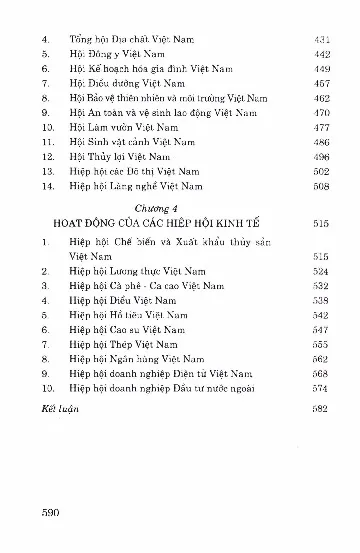 Mục lục chi tiết trang 3 sách Vai trò của các tổ chức xã hội đối với phát triển và quản lý xã hội