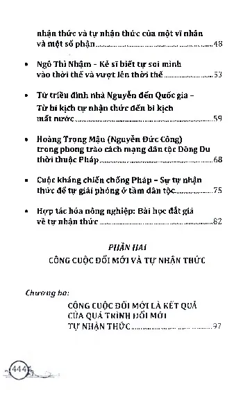 Mục lục chi tiết trang 1 sách Văn hóa tự nhận thức những suy ngẫm văn hóa về công cuộc đổi mới