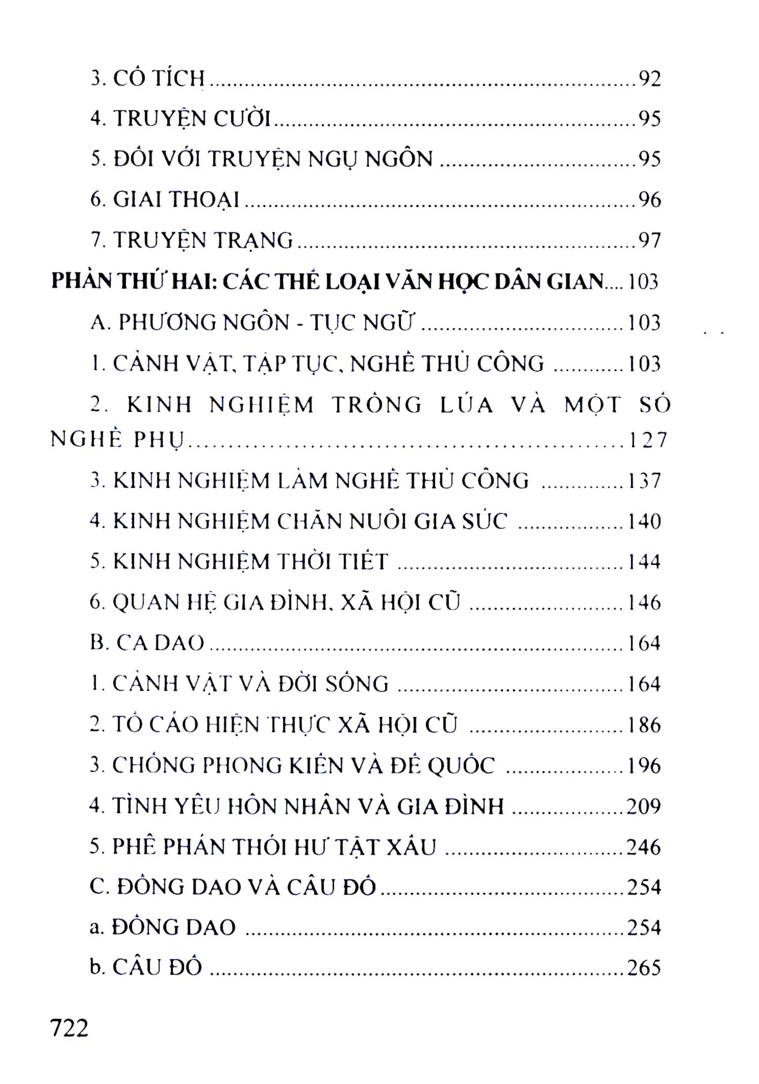 Mục lục chi tiết trang 1 sách Văn học dân gian Thái Bình