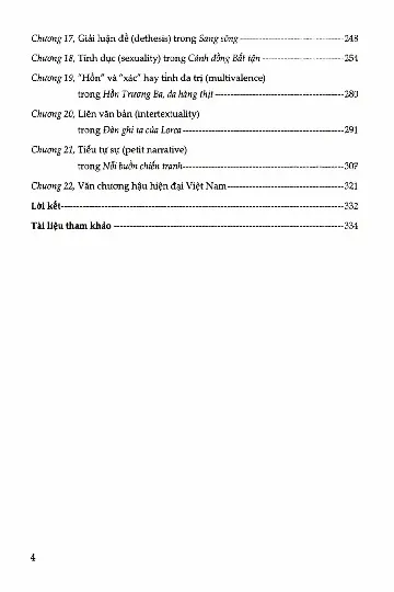 Mục lục chi tiết trang 1 sách Văn học hậu hiện đại - Lý thuyết và tiếp nhận
