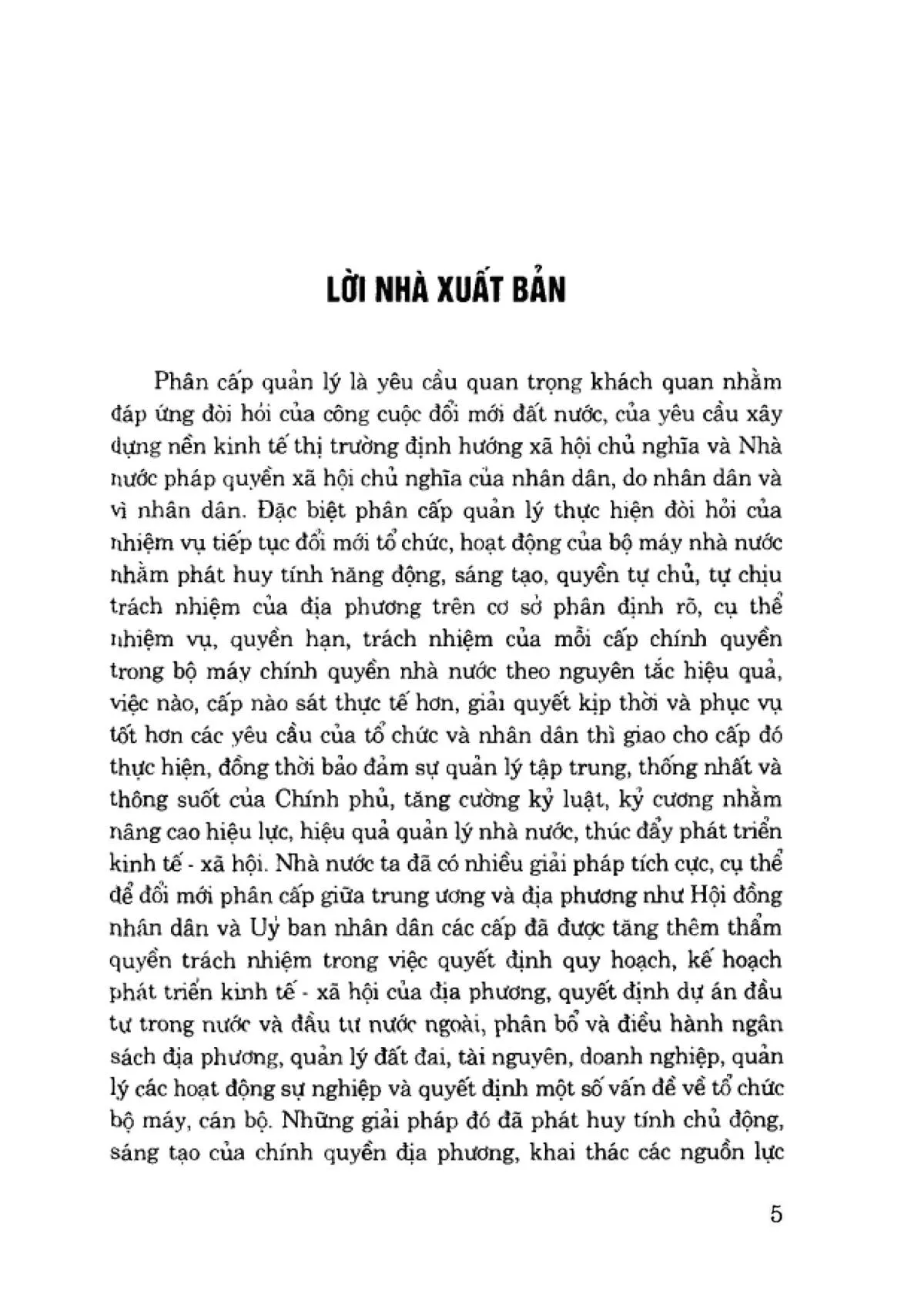 Mục lục chi tiết trang 3 sách Về tác động của phân cấp quản lý đến địa vị pháp lý của chính quyền địa phương trong đổi mới tổ chức hoạt động bộ máy nhà nước