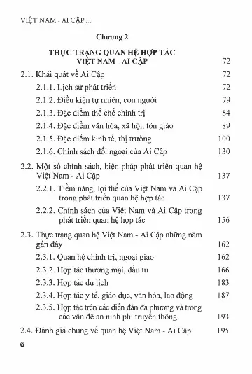 Mục lục chi tiết trang 1 sách Việt Nam - Ai Cập - Phát triển quan hệ hợp tác toàn diện trong bối cảnh mới