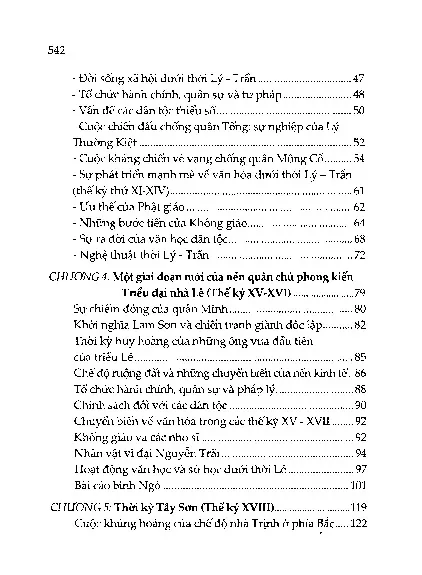 Mục lục chi tiết trang 1 sách Việt Nam một thiên lịch sử