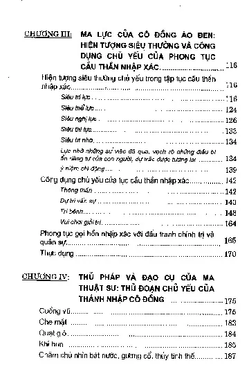 Mục lục chi tiết trang 1 sách Vu thuật thần bí