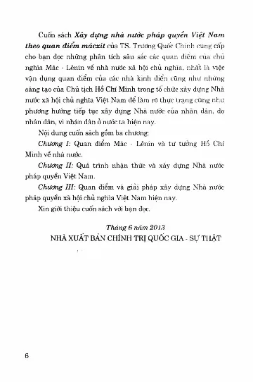 Mục lục chi tiết trang 2 sách Xây dựng nhà nước pháp quyền Việt nam theo quan điểm MácXít