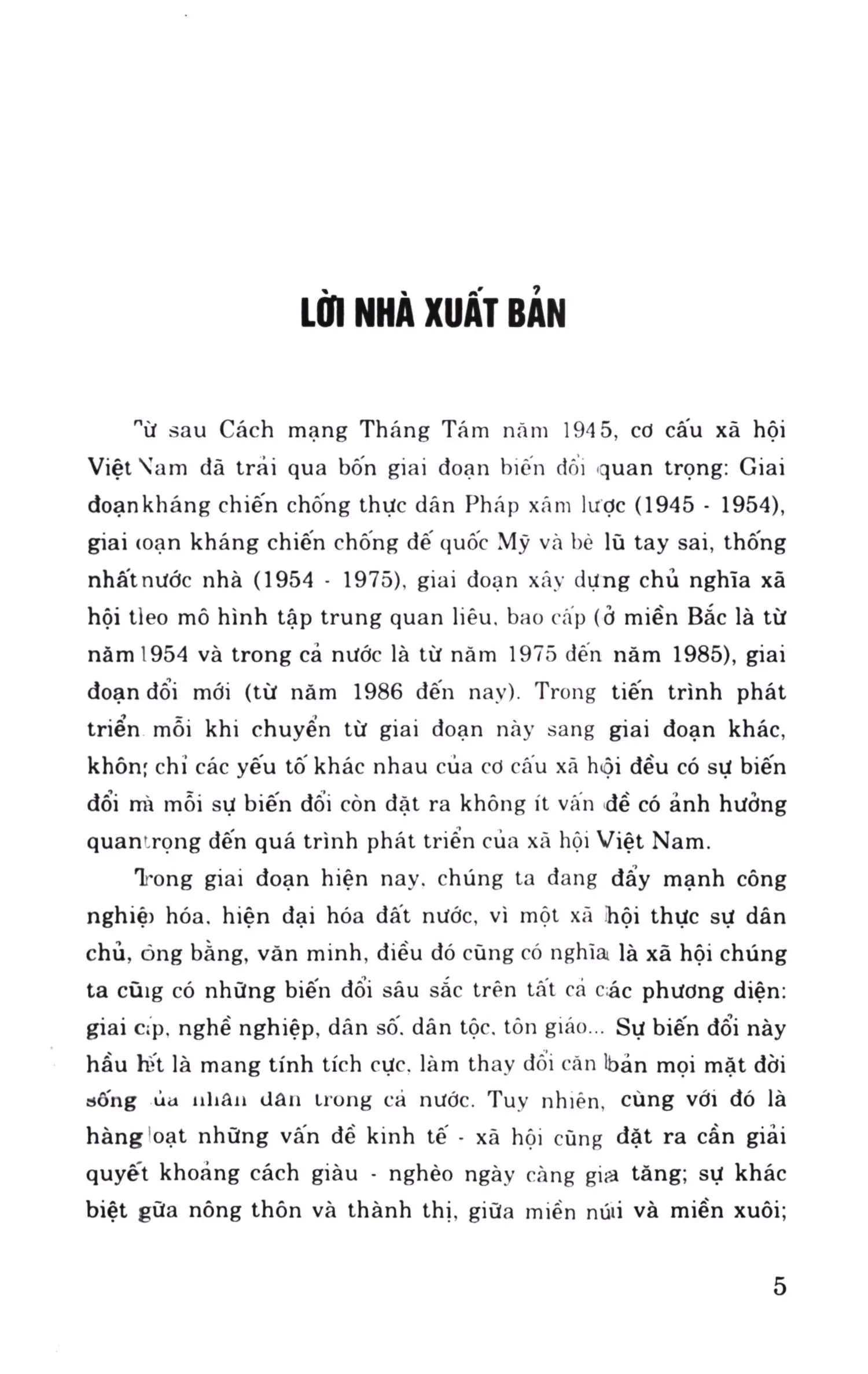 Mục lục chi tiết trang 2 sách Xu hướng biến đổi cơ cấu xã hội Việt Nam