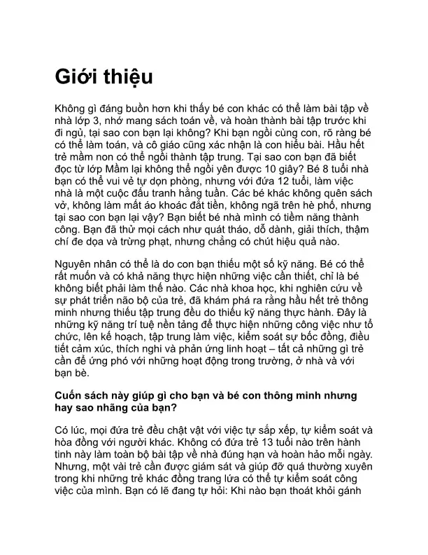 Mục lục chi tiết trang 2 sách Yêu con là bản năng dạy con là nghệ thuật