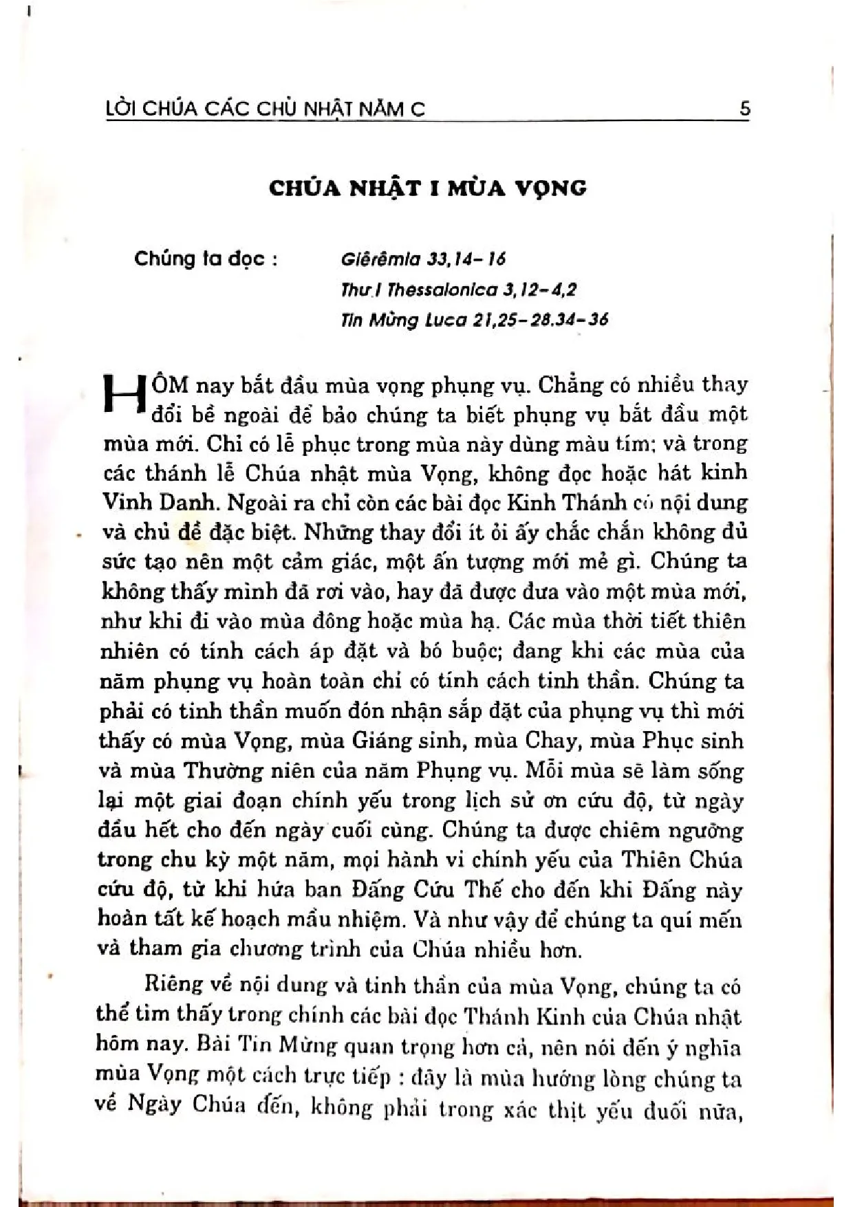 Mục lục chi tiết trang 2 sách Giải nghĩa lời Chúa, phụng vụ năm C 1997 - 1998