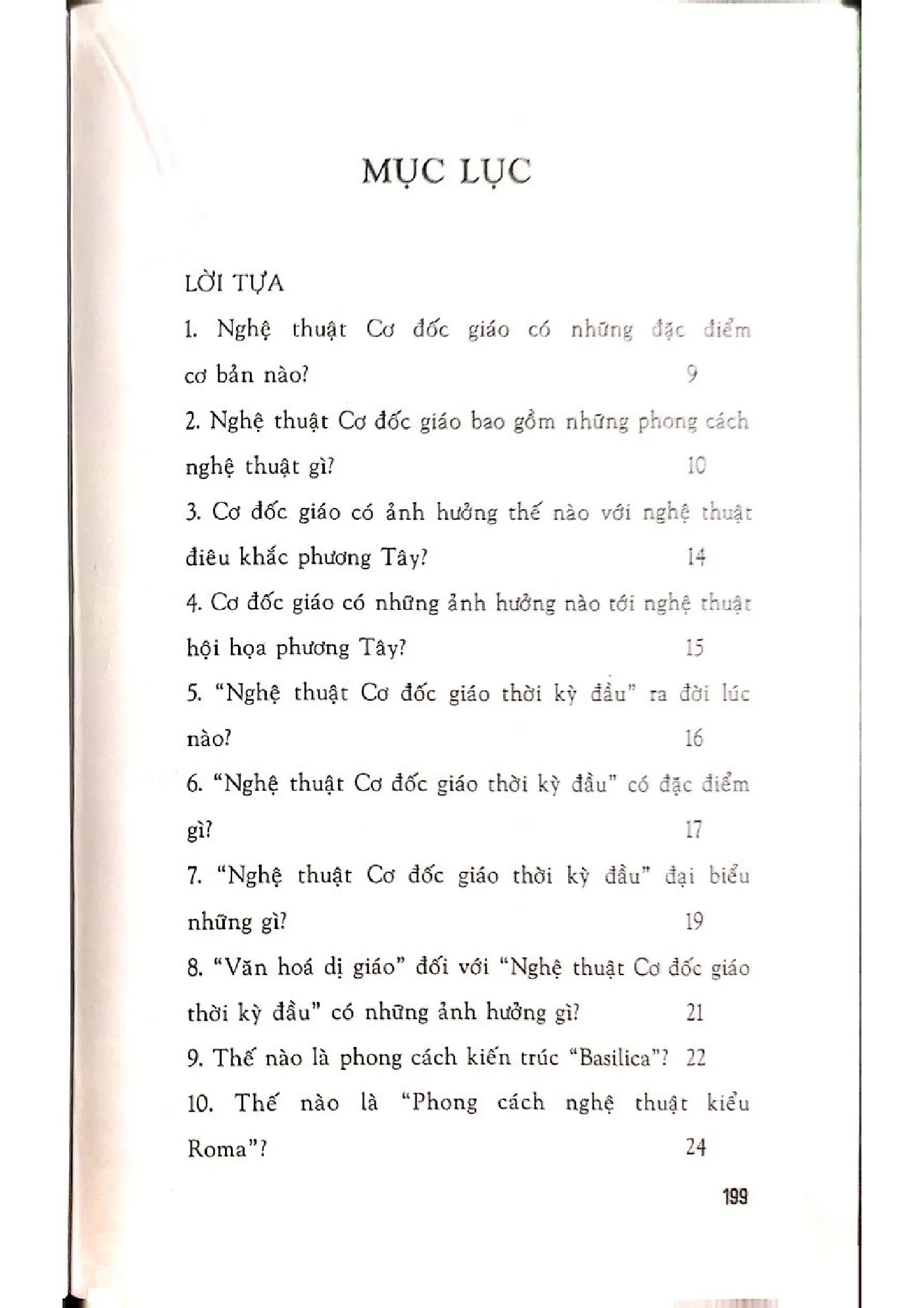 Mục lục chi tiết trang 1 sách Nghệ thuật tủ hỏi đáp về đạo Cơ đốc