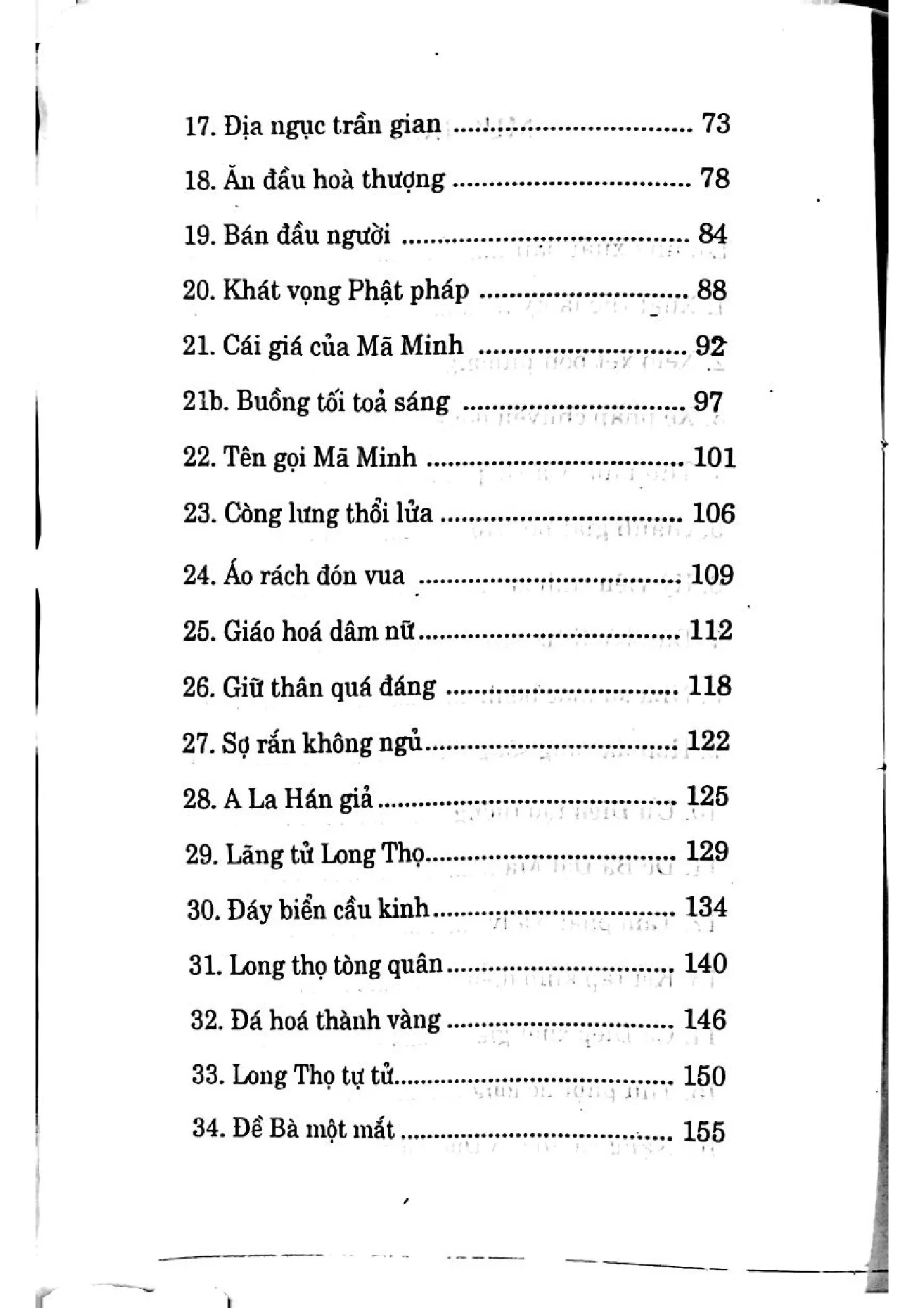 Mục lục chi tiết trang 2 sách Những điển tích Phật giáo kỳ thú