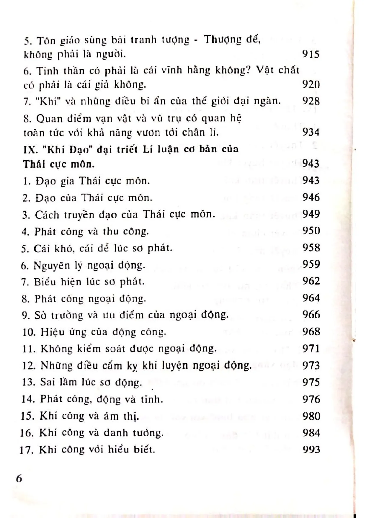 Mục lục chi tiết trang 3 sách Khí đạo
