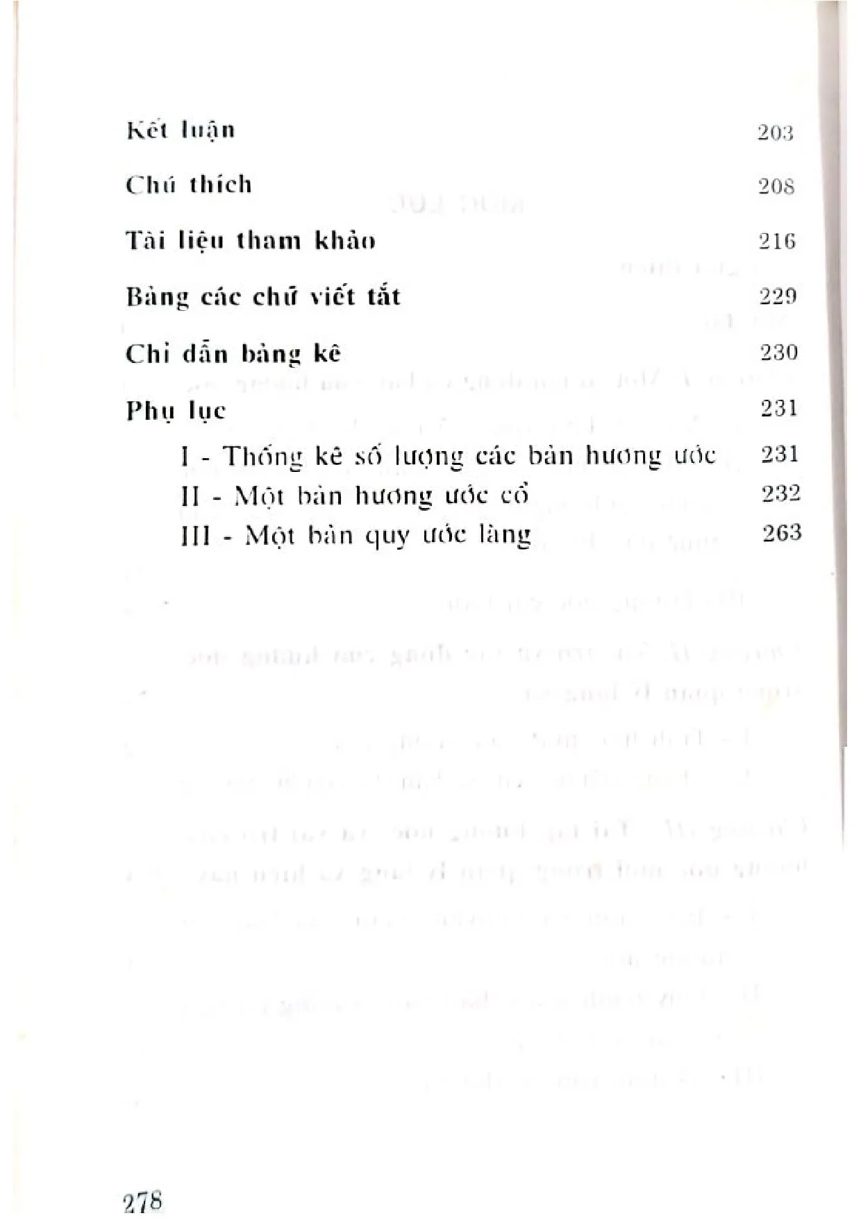 Mục lục chi tiết trang 2 sách Hương ước và quản lý làng xã