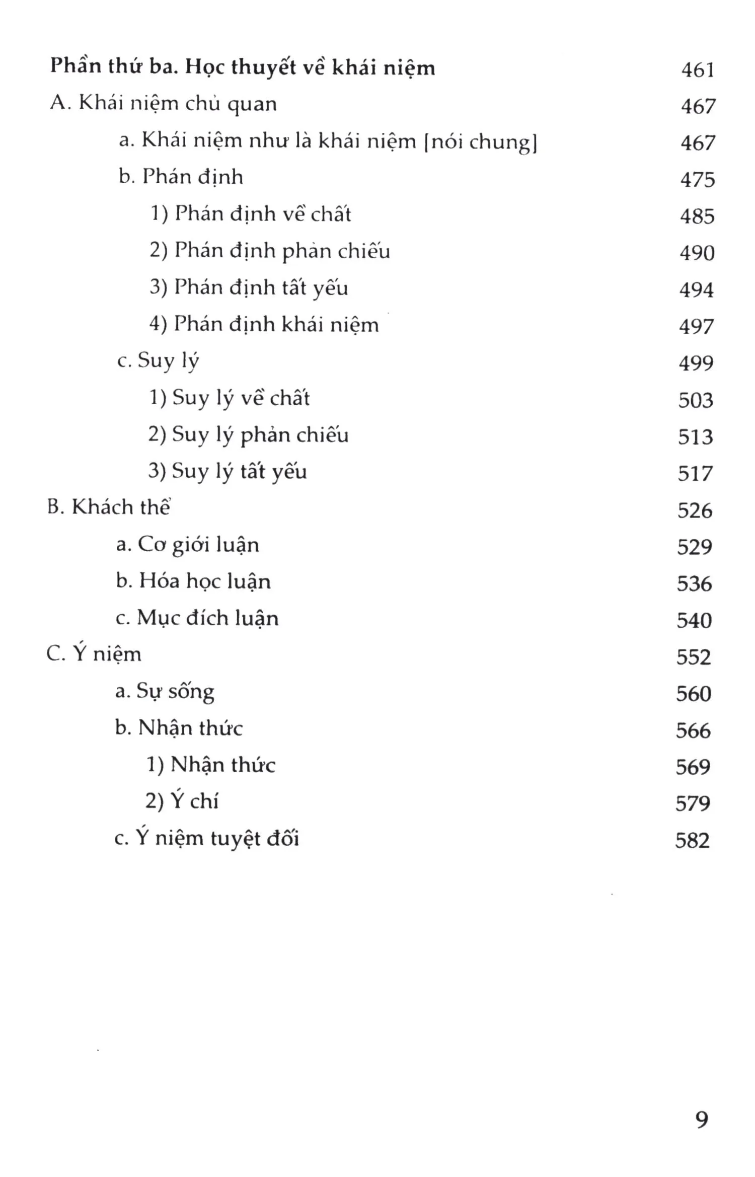Mục lục chi tiết trang 2 sách Bách khoa thư các khoa học triết học - tập 1 - Khoa học Lôgích