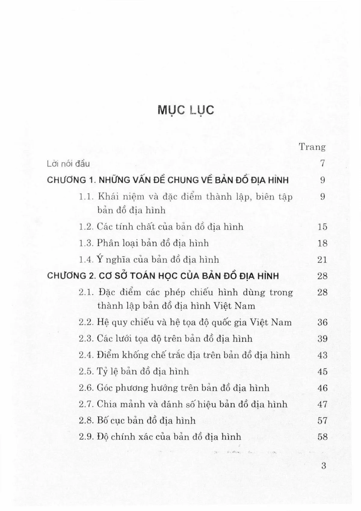 Trang bìa chính thức sách Bản đồ địa hình