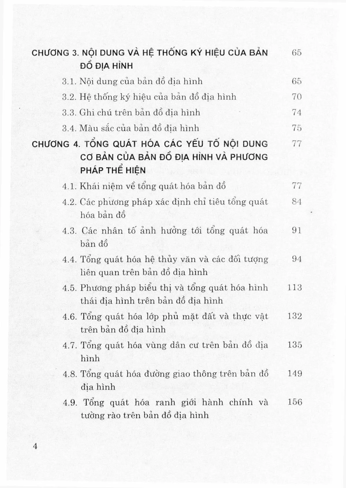 Mục lục chi tiết trang 1 sách Bản đồ địa hình