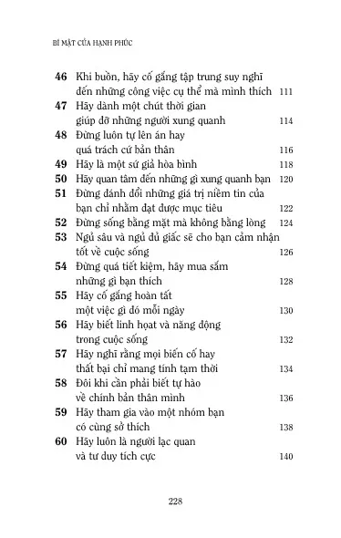 Mục lục chi tiết trang 3 sách Bí mật của hạnh phúc