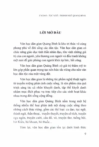 Mục lục chi tiết trang 3 sách Ca dao - Tục ngữ - Thành Ngữ Quảng Bình
