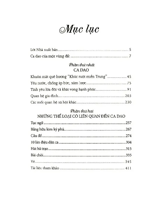 Trang bìa chính thức sách Ca dao Nam Trung Bộ