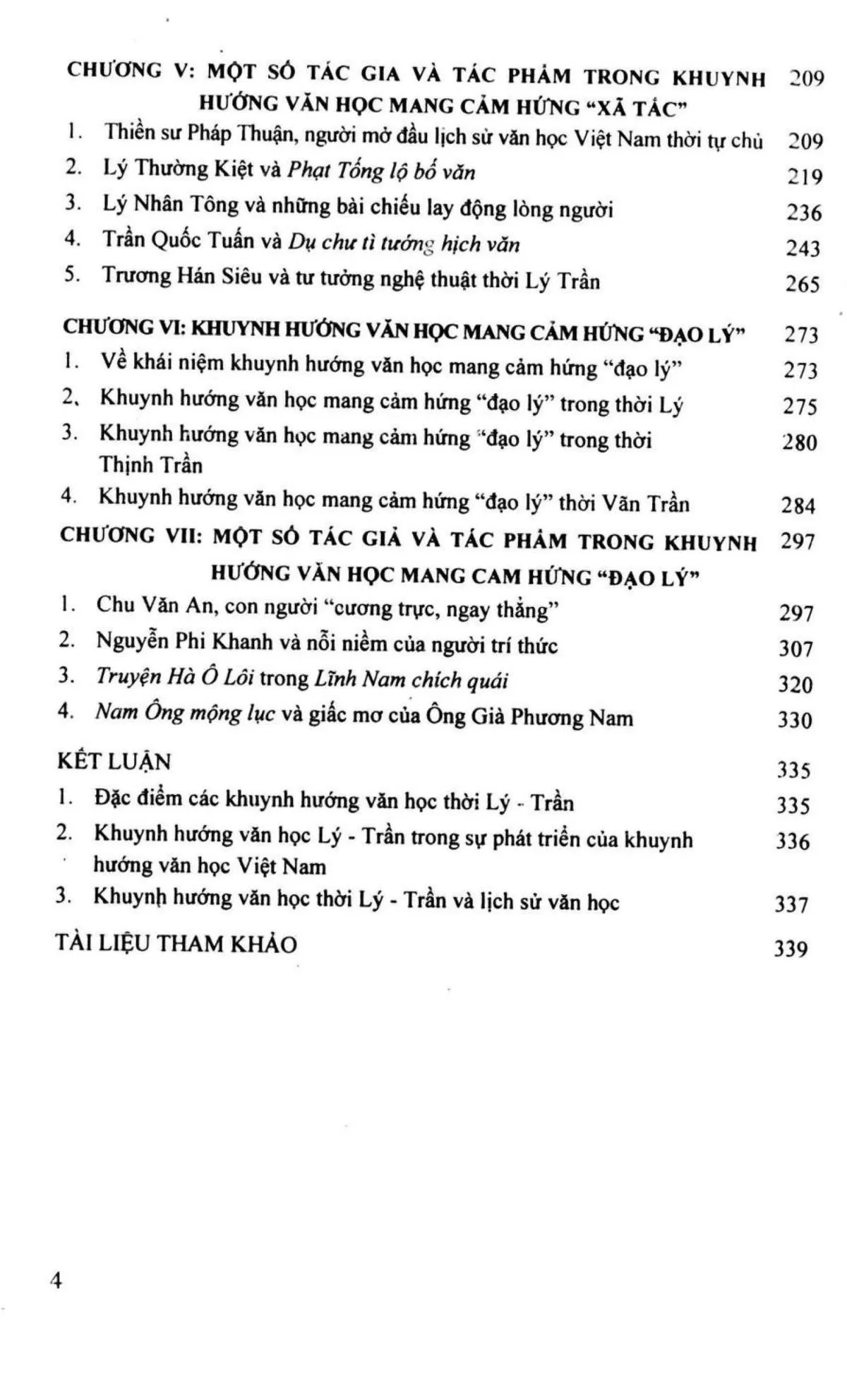 Mục lục chi tiết trang 1 sách Các khuynh hướng văn học thời Lý - Trần