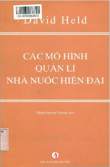 Ảnh bìa của Sách Các mô hình quản lí nhà nước hiện đại