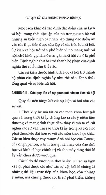 Mục lục chi tiết trang 1 sách Các quy tắc của phương pháp xã hội học