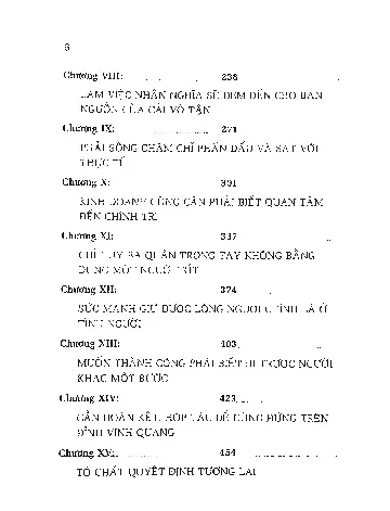 Mục lục chi tiết trang 1 sách Con đường đi đến thành công