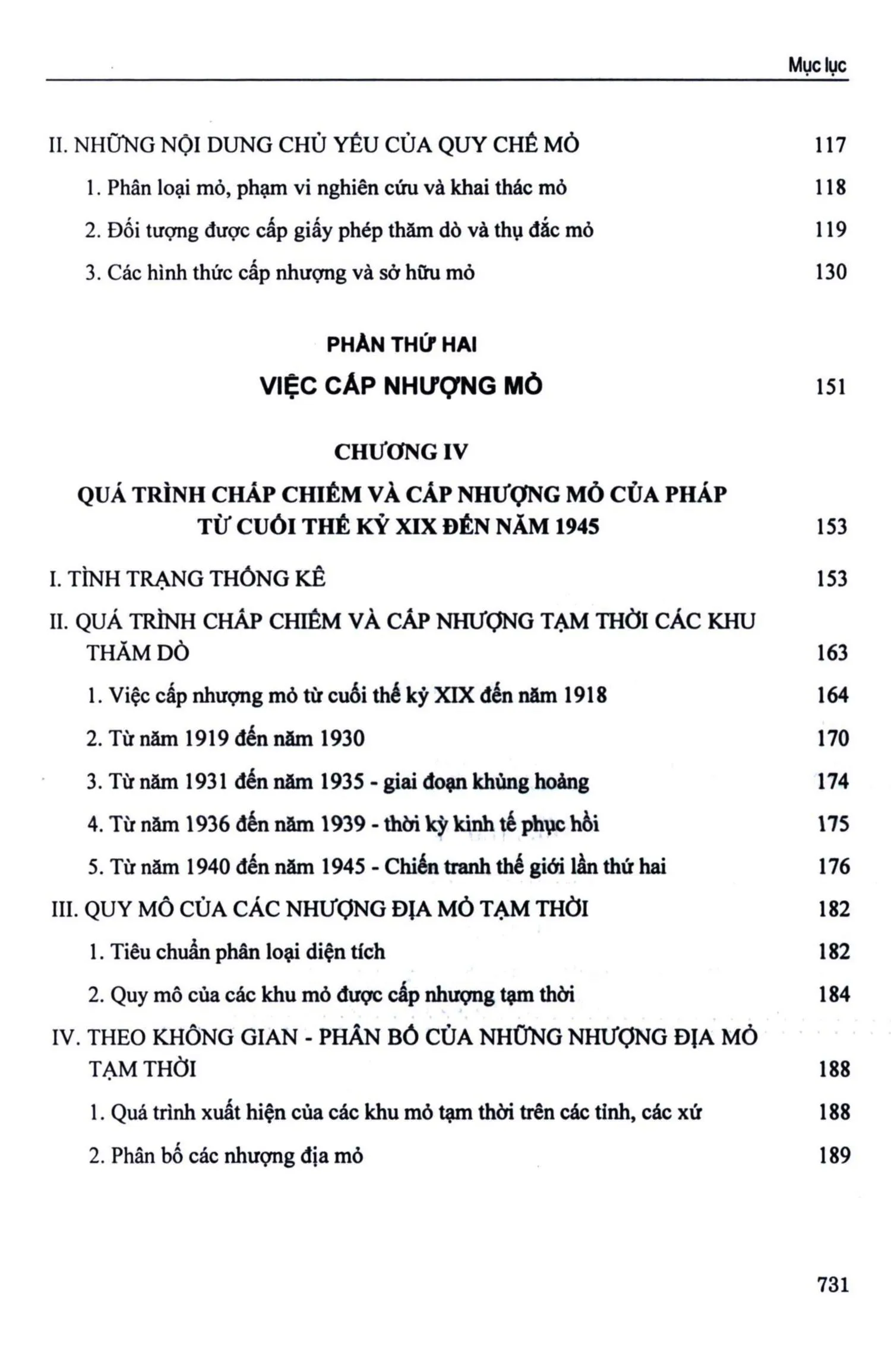 Mục lục chi tiết trang 2 sách Công nghiệp khai khoáng ở Việt Nam thời kỳ Pháp thuộc 1958 - 1945