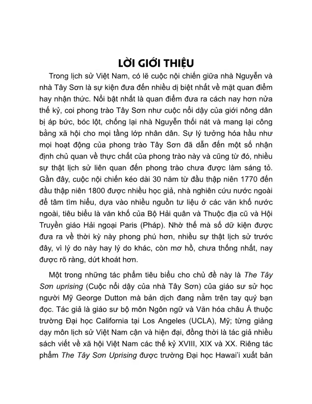 Trang bìa chính thức sách Cuộc nổi dậy của nhà Tây Sơn