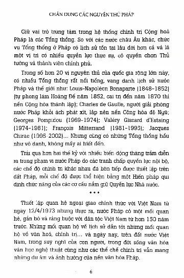 Mục lục chi tiết trang 3 sách Chân dung các nguyên thủ Pháp