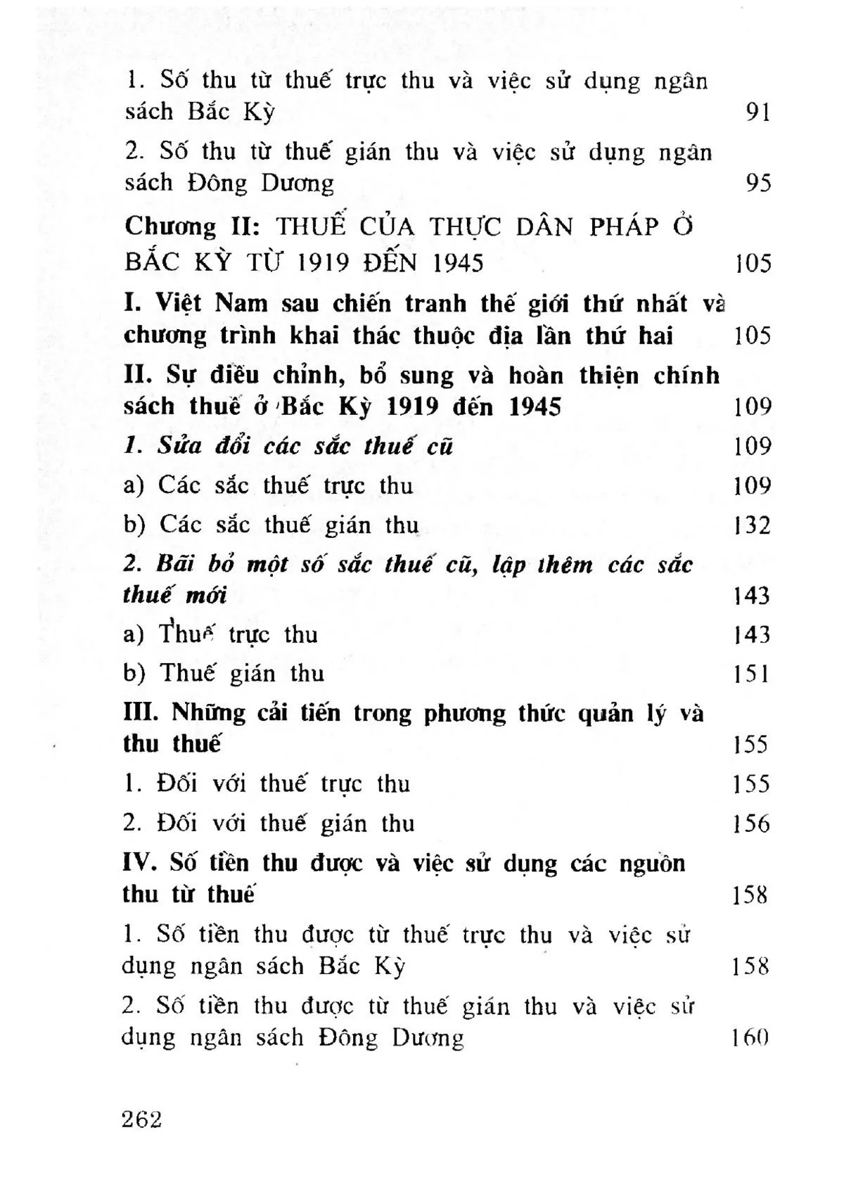 Mục lục chi tiết trang 1 sách Chế độ thuế của thực dân Pháp ở Bắc kỳ từ 1897 đến 1945