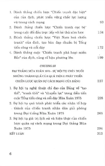 Mục lục chi tiết trang 1 sách Chiến dịch Hồ Chí Minh xuân 1975 sự hội tụ chín muồi chiến lược quân sự cách mạng