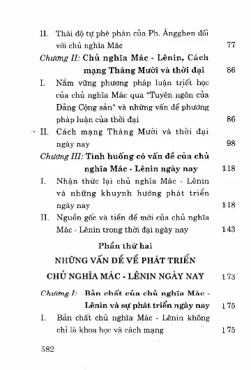 Mục lục chi tiết trang 1 sách Chủ nghĩa Mác Lê Nin phương pháp luận của sự phê phán và phát triển hiện nay