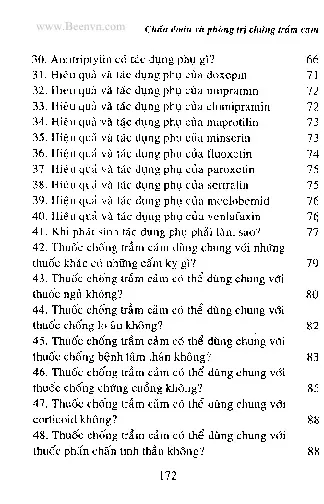 Mục lục chi tiết trang 2 sách Phỏng đoán điều trị chứng trầm cảm