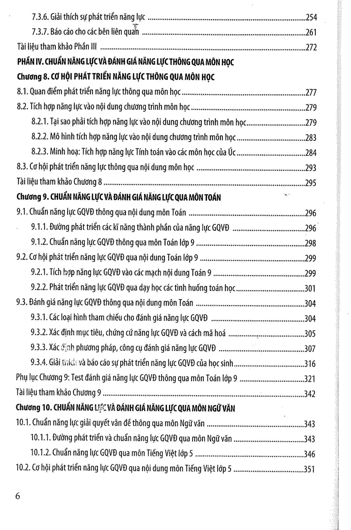 Mục lục chi tiết trang 3 sách Chương trình đánh giá năng lực và tiếp cận năng lực của người học